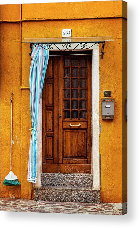 Venice Acrylic Print featuring the photograph Burano Doorway by Andrew Soundarajan