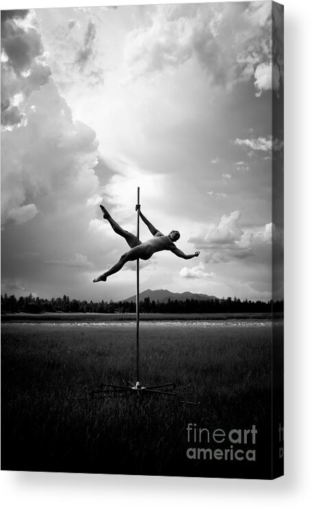  Location Acrylic Print featuring the photograph BW pole dancing in a storm by Scott Sawyer