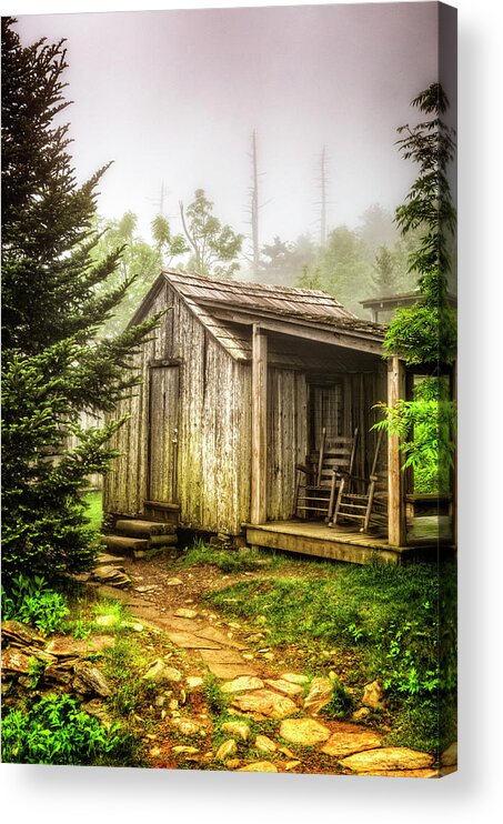 Appalachia Acrylic Print featuring the photograph Cabin Nestled in the Forest by Debra and Dave Vanderlaan