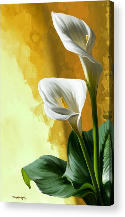 Calla Lily Acrylic Print featuring the digital art Calla lily by Thanh Thuy Nguyen