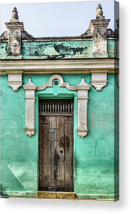 Aged Acrylic Print featuring the photograph Camaguey Blue by Dawn Currie
