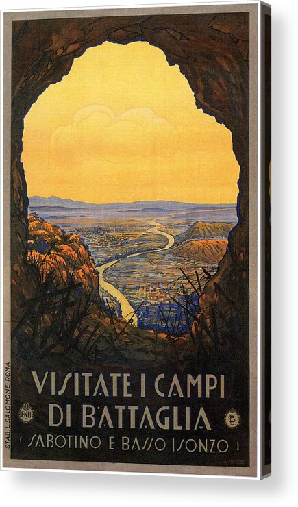 Campi Di Battaglia Acrylic Print featuring the mixed media Campi Di Battaglia - Battaglia Terme, Italy - Retro travel Poster - Vintage Poster by Studio Grafiikka