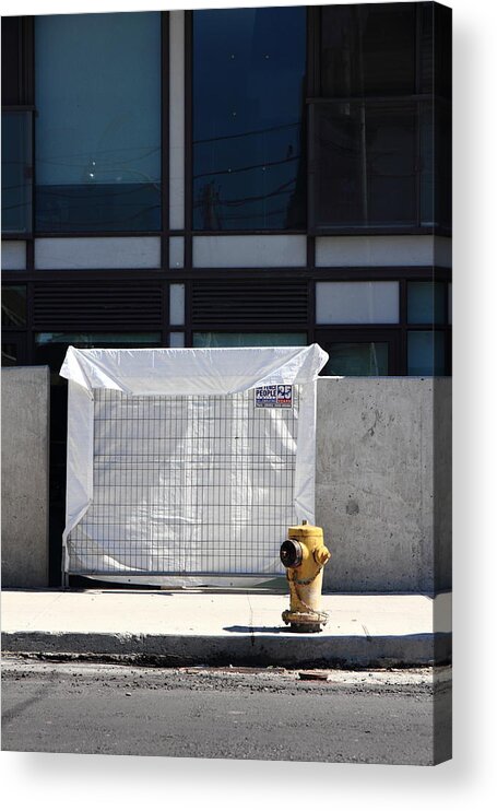 Urban Acrylic Print featuring the photograph Canvas And Hydrant by Kreddible Trout