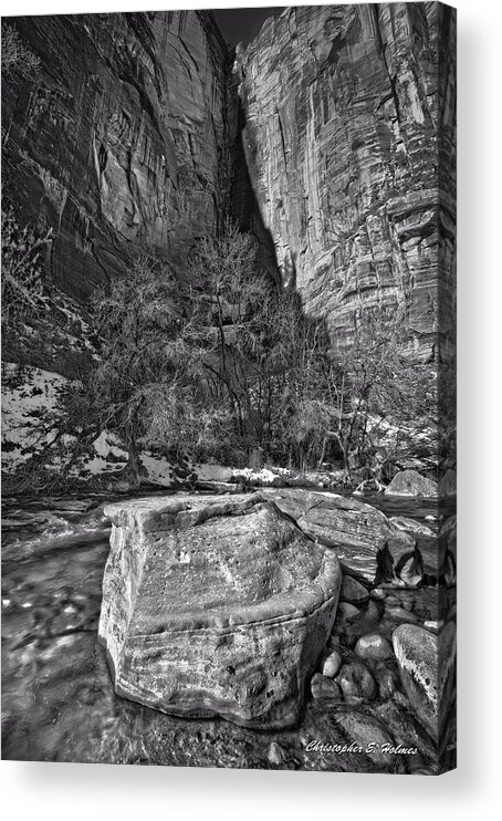 Christopher Holmes Photography Acrylic Print featuring the photograph Canyon Corner - BW by Christopher Holmes