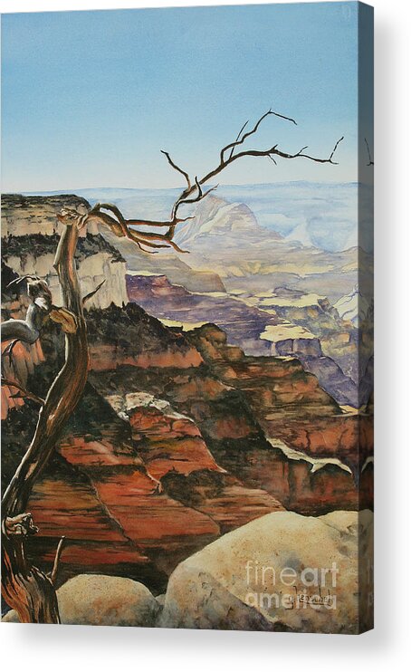 Painting Acrylic Print featuring the painting Canyon View by Glenyse Henschel