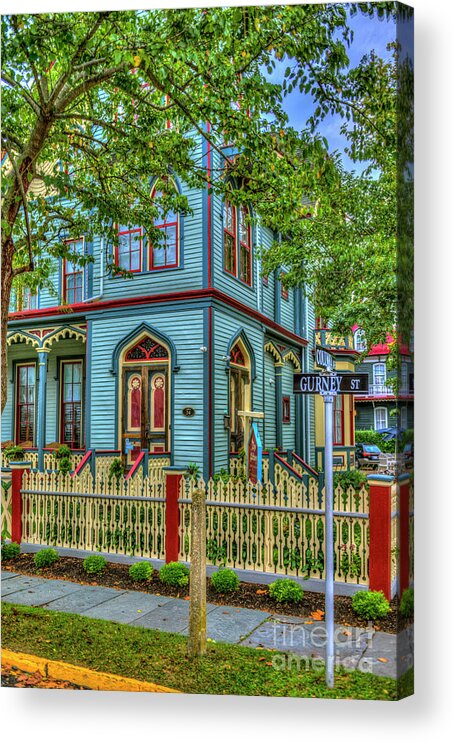 Painted Ladies Acrylic Print featuring the photograph Cape May Beautiful Victorian Homes by David Zanzinger