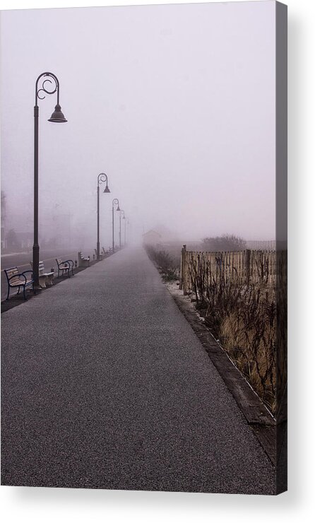 Beach Drive Cape May New Jersey Acrylic Print featuring the photograph Cape May Fog by Tom Singleton