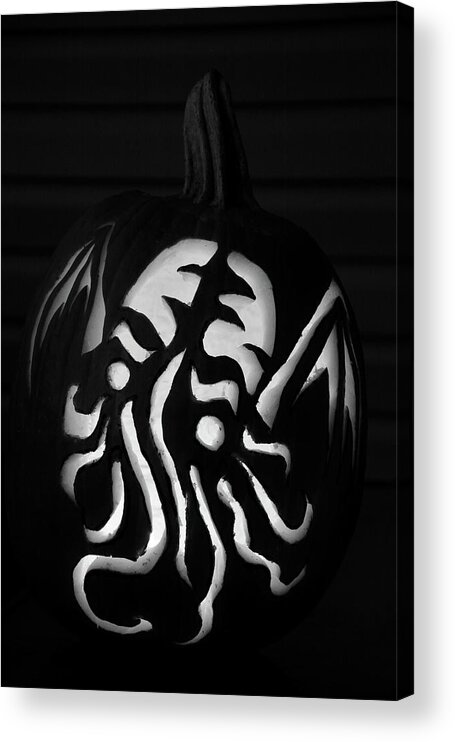 Carved Pumpkins Acrylic Print featuring the photograph Carved Pumpkin 4 by Angie Tirado