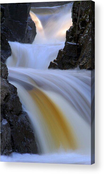 Cascade River State Park Acrylic Print featuring the photograph Cascade at Dawn by Larry Ricker