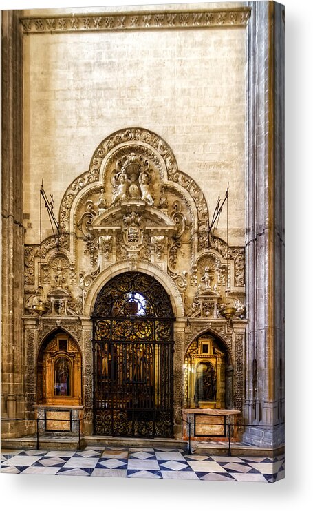 Altar Acrylic Print featuring the photograph Catedral de Sevilla Capilla de San Isidoro by Adam Rainoff