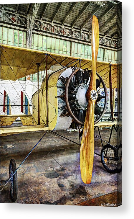 Caudron G3 Acrylic Print featuring the photograph Caudron G3 Propeller and Cockpit - Vintage by Weston Westmoreland