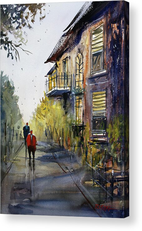 Ryan Radke Acrylic Print featuring the painting Cedarburg Shadows by Ryan Radke