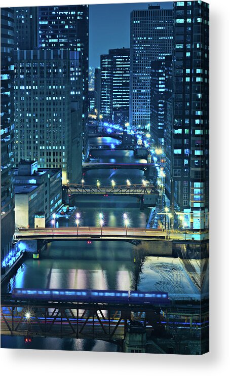 Chicago Acrylic Print featuring the photograph Chicago Bridges by Steve Gadomski