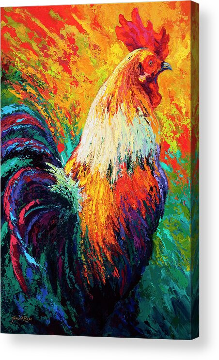Rooster Acrylic Print featuring the painting Chili Pepper by Marion Rose