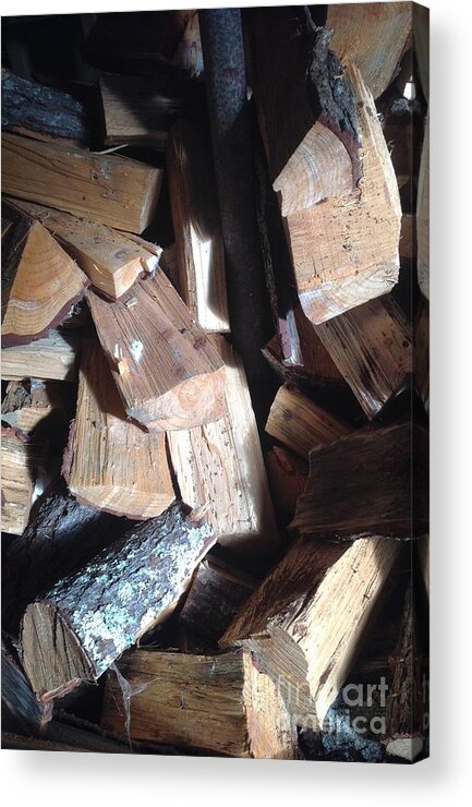 Chopped Acrylic Print featuring the photograph Pile of Chopped Wood by By Divine Light