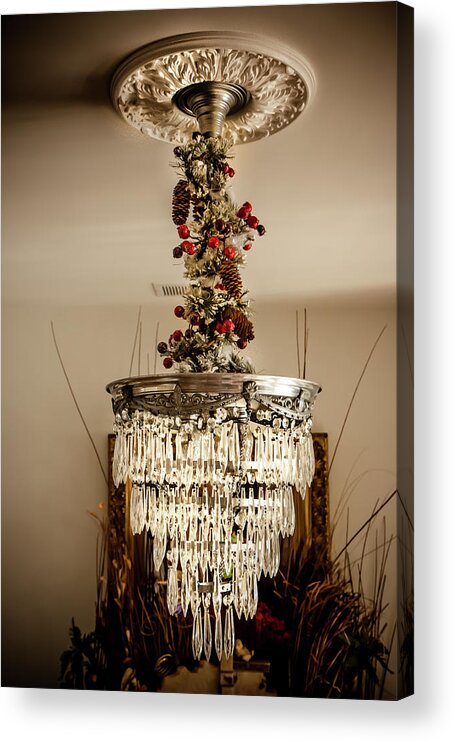 Chandelier Acrylic Print featuring the photograph Christmas Antique Chandelier by KG Thienemann