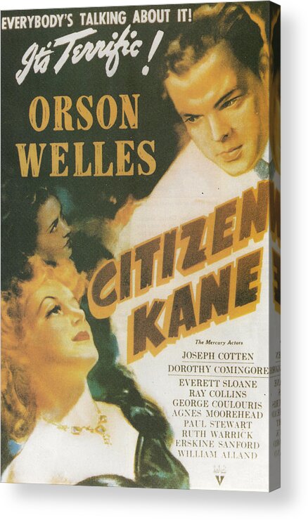 Citizen Kane Acrylic Print featuring the painting Citizen Kane - Orson Welles by Georgia Clare