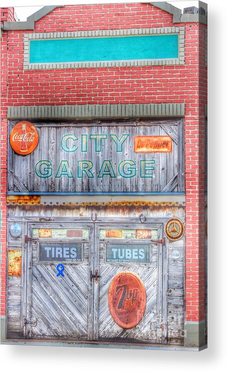 Old Town Acrylic Print featuring the photograph City Garage by Toma Caul