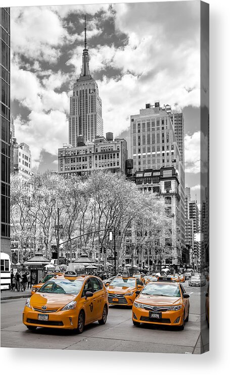 Empire State Building Acrylic Print featuring the photograph City Of Cabs by Az Jackson