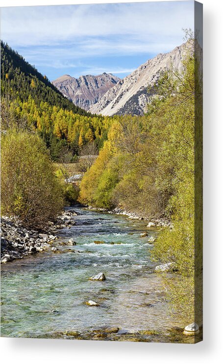 Colors Of Fall Acrylic Print featuring the photograph Claree river - 1 - French Alps by Paul MAURICE