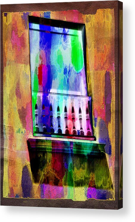 Windows Acrylic Print featuring the photograph Color crayons by Ricardo Dominguez