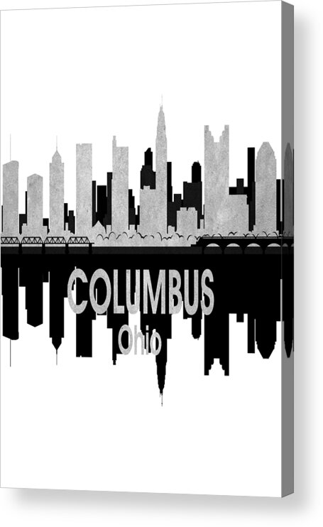 Columbus Acrylic Print featuring the digital art Columbus OH 4 Vertical by Angelina Tamez