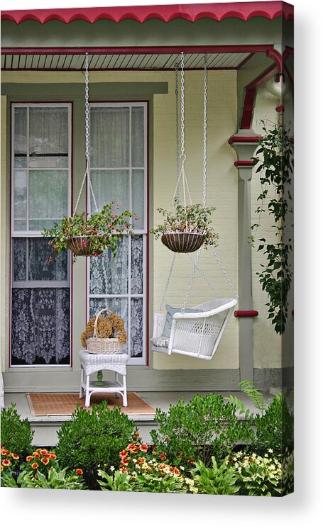 Porch Acrylic Print featuring the photograph Come and sit awhile by Kelley Nelson