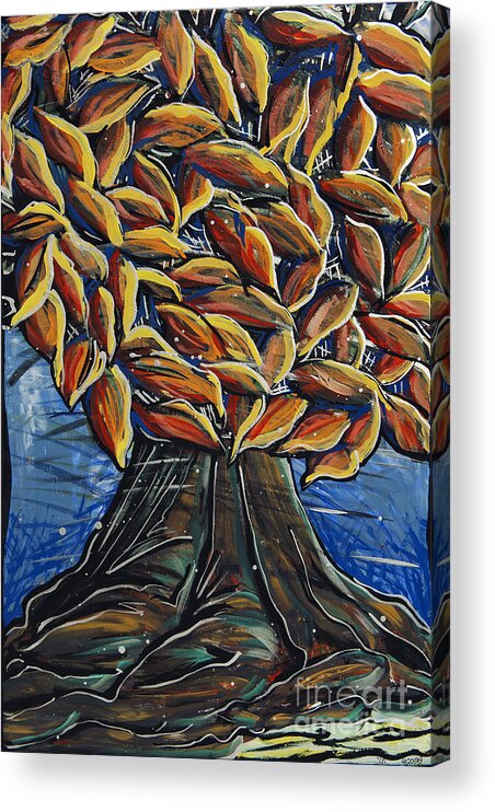 Burning Bush Acrylic Print featuring the painting Community Connector by Rebecca Weeks