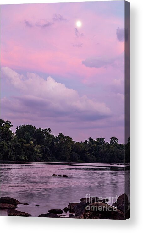 Clouds Acrylic Print featuring the photograph Congaree River at Dusk by Charles Hite