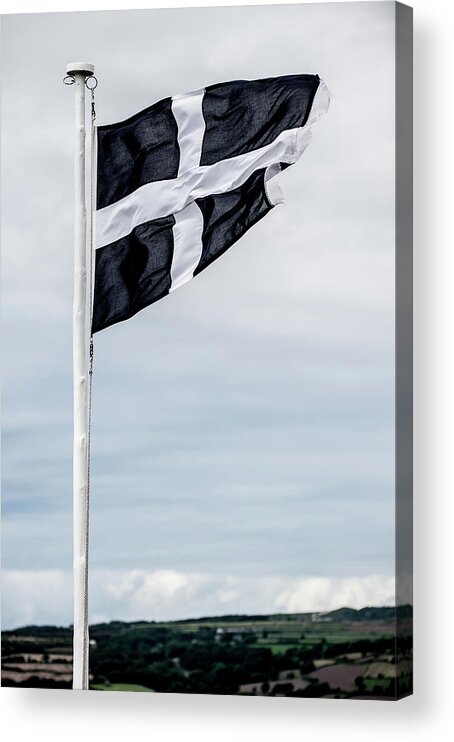 Helen Northcott Acrylic Print featuring the photograph Cornish Flag iii by Helen Jackson
