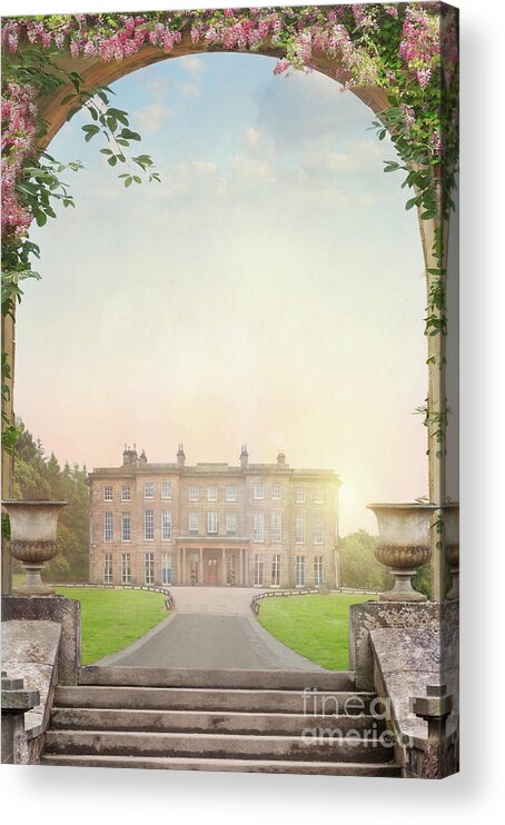 Historic Acrylic Print featuring the photograph Country Mansion At Sunset by Lee Avison