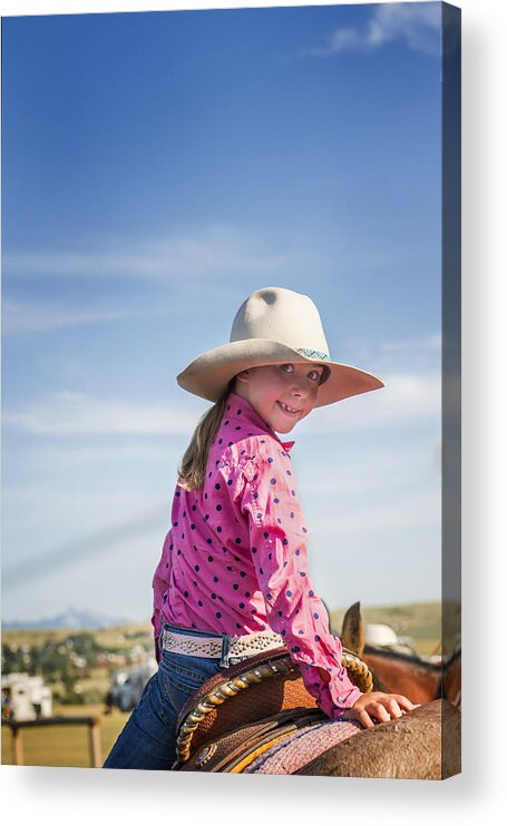 Cowgirls Acrylic Print featuring the photograph Cowgirl Cutie by Pamela Steege