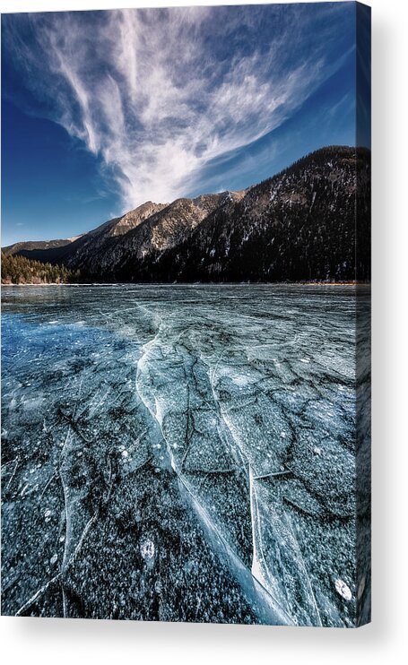 Cottonwood Lake Acrylic Print featuring the photograph Cracking Under Pressure by Darren White