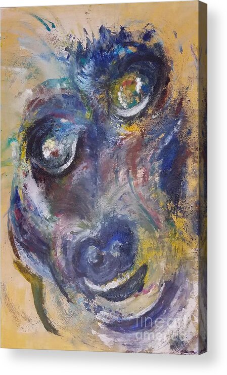 Animal Portrait Acrylic Print featuring the painting Crazy Love by Lisa Debaets