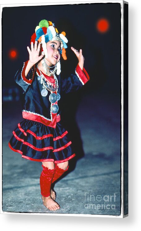 Girl Acrylic Print featuring the photograph Cute Little Thai Girl Dancing by Heiko Koehrer-Wagner