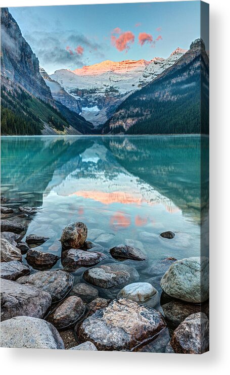 Lake Louise Acrylic Print featuring the photograph Dawn at Lake Louise by Pierre Leclerc Photography