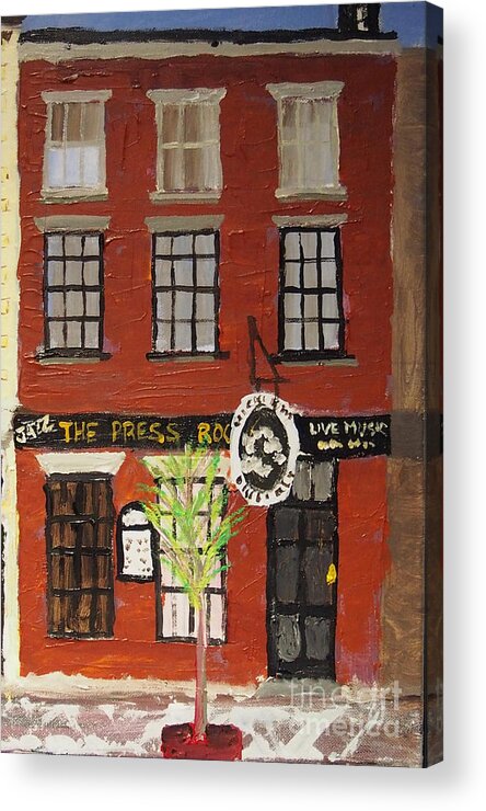 #portsmouthnh Acrylic Print featuring the painting Daytime Press Room by Francois Lamothe