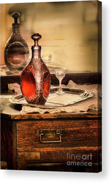 Decanter Acrylic Print featuring the photograph Decanter and Glass by Jill Battaglia