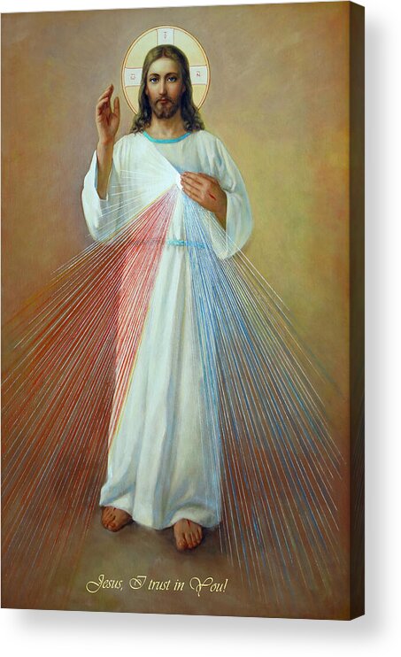 Divina Misericordia Acrylic Print featuring the painting Divine Mercy - Jesus I Trust in You by Svitozar Nenyuk