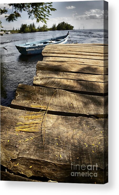 Bote Acrylic Print featuring the photograph Dock details by Jose Rey