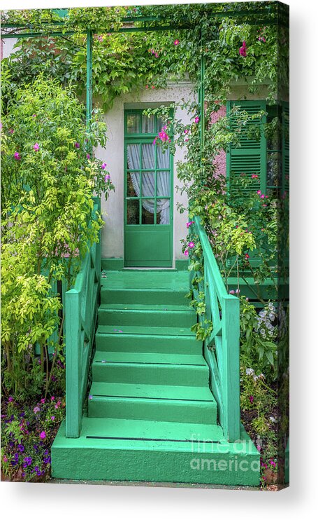 Claude Monet Acrylic Print featuring the photograph Door To Claude Monet's Home, Giverny 2 by Liesl Walsh