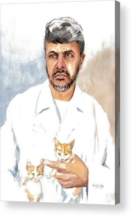 Man Acrylic Print featuring the painting Dr Yoossef by Mimi Boothby
