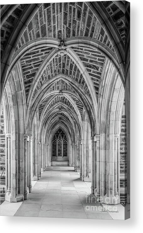Duke University Acrylic Print featuring the photograph Duke University Stone Arches by University Icons