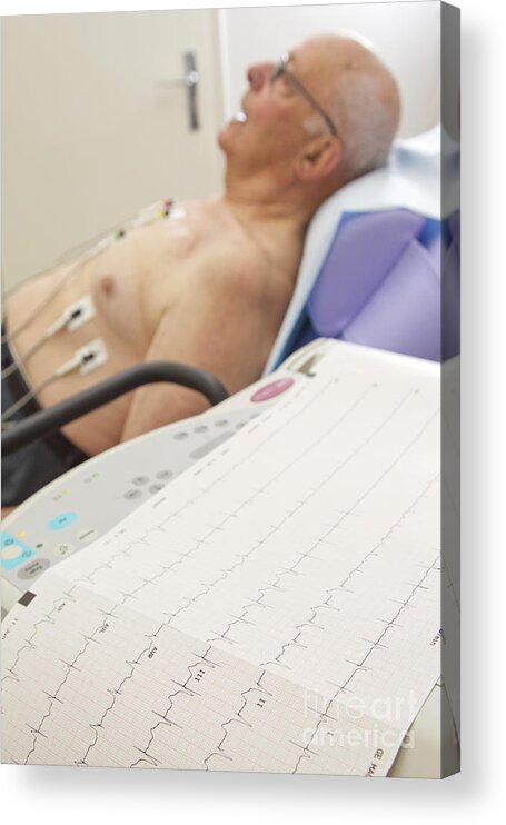 Consultation Acrylic Print featuring the photograph Ecg Of An Elderly Patient by Frdrik Astier