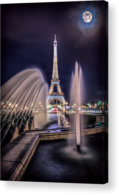 Eiffel Tower Acrylic Print featuring the photograph Eiffel and the Fountain by Kevin McClish