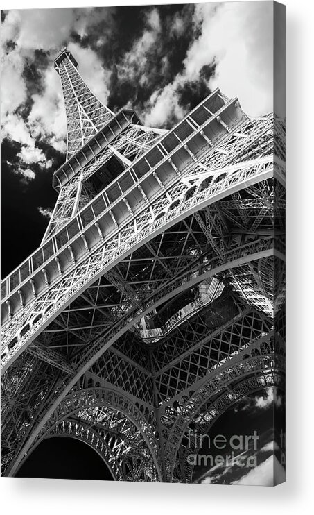 Abstract Acrylic Print featuring the photograph Eiffel Tower Infrared Abstract by Paul Warburton