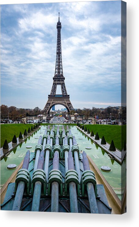 Trocadero Garden Acrylic Print featuring the photograph Eiffeltower from Trocadero Garden by Rainer Kersten