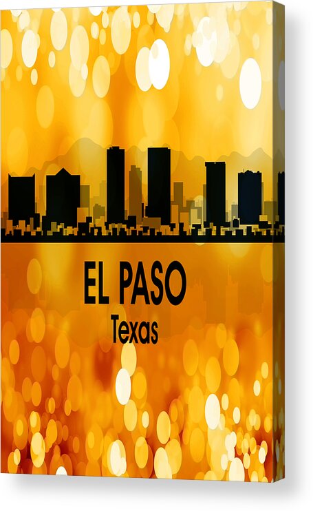 El Paso Acrylic Print featuring the digital art El Paso TX 3 Vertical by Angelina Tamez