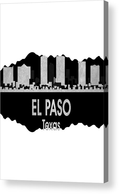 El Paso Acrylic Print featuring the digital art El Paso TX 4 Vertical by Angelina Tamez