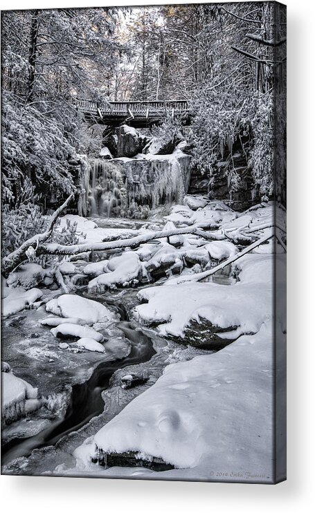 Winter Acrylic Print featuring the photograph Elakala Falls by Erika Fawcett